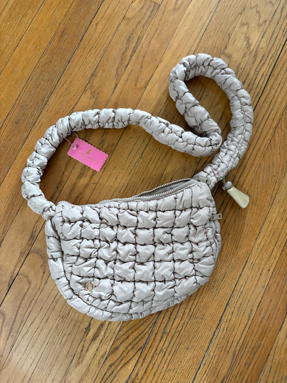 NWT- Simply Southern Quilted Light taupe Shoulder Bag / crossbody